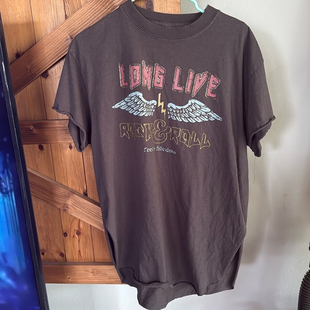Pebby Forevee Side Slit Tee Vintage Graphic Large